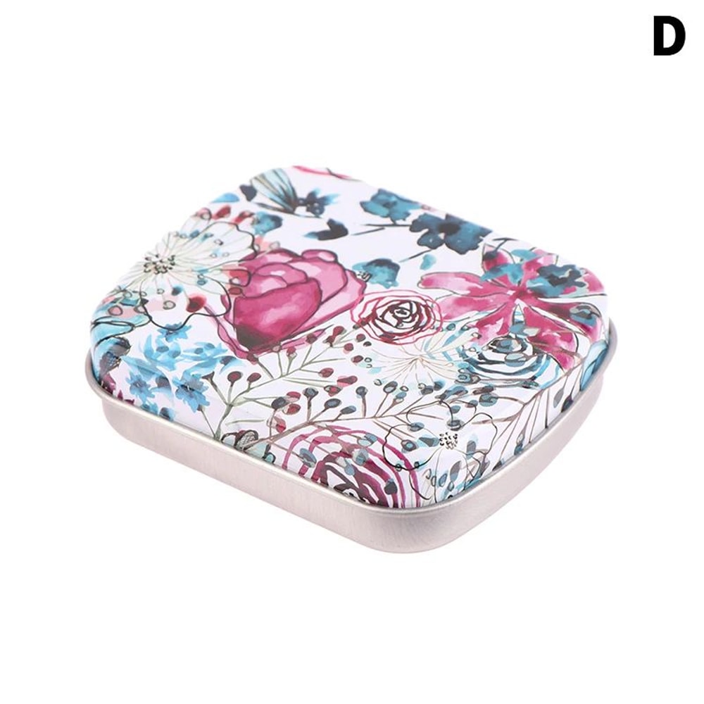 Mini Metal Hinged Tin Box Small Storage Organizer Container 9