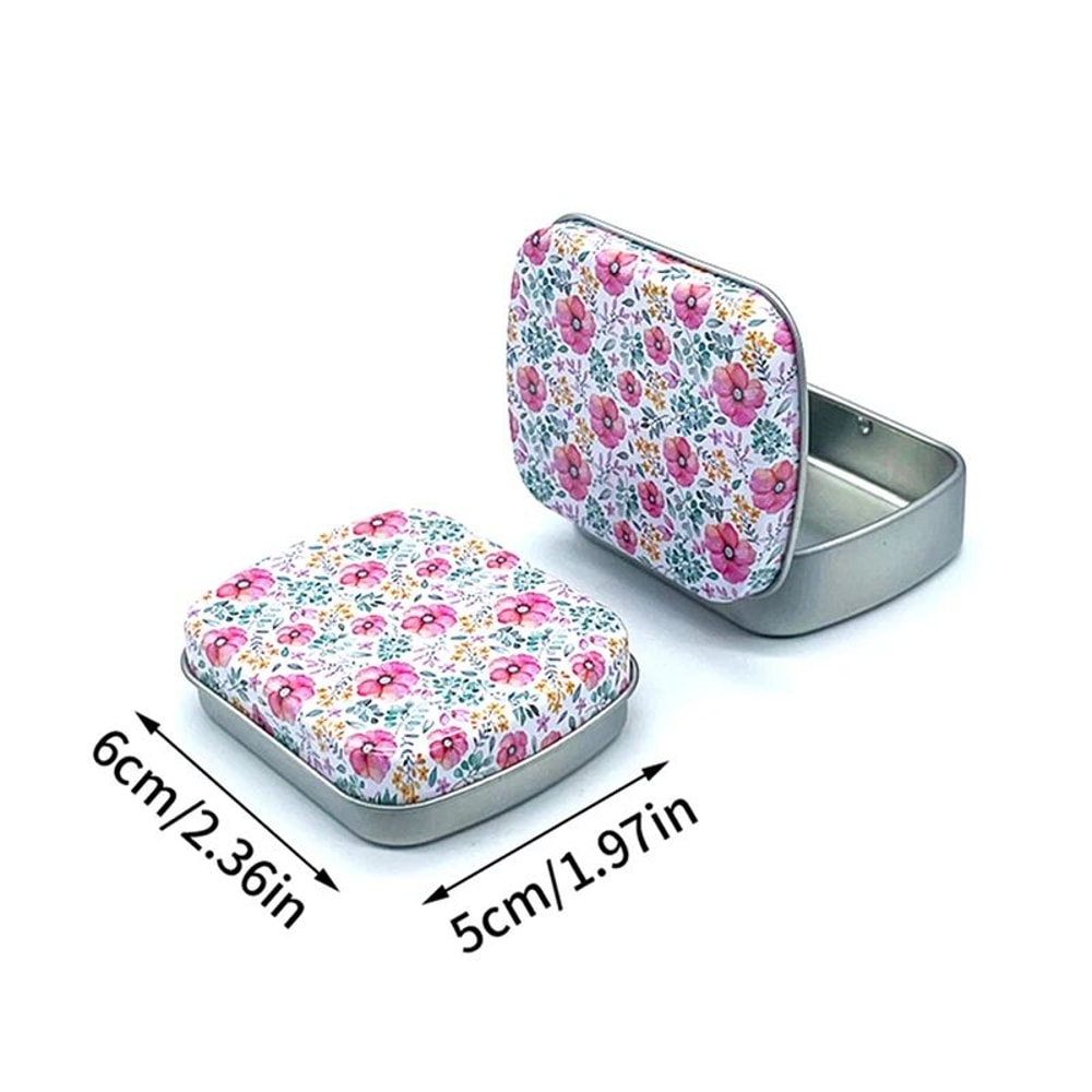Mini Metal Hinged Tin Box Small Storage Organizer Container 5