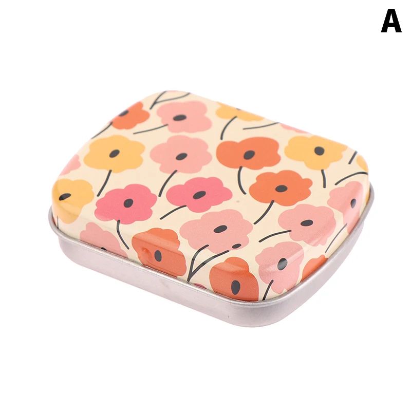 Mini Metal Hinged Tin Box Small Storage Organizer Container 6
