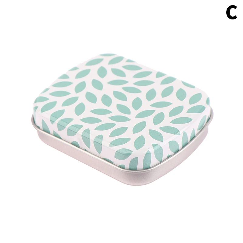 Mini Metal Hinged Tin Box Small Storage Organizer Container 8
