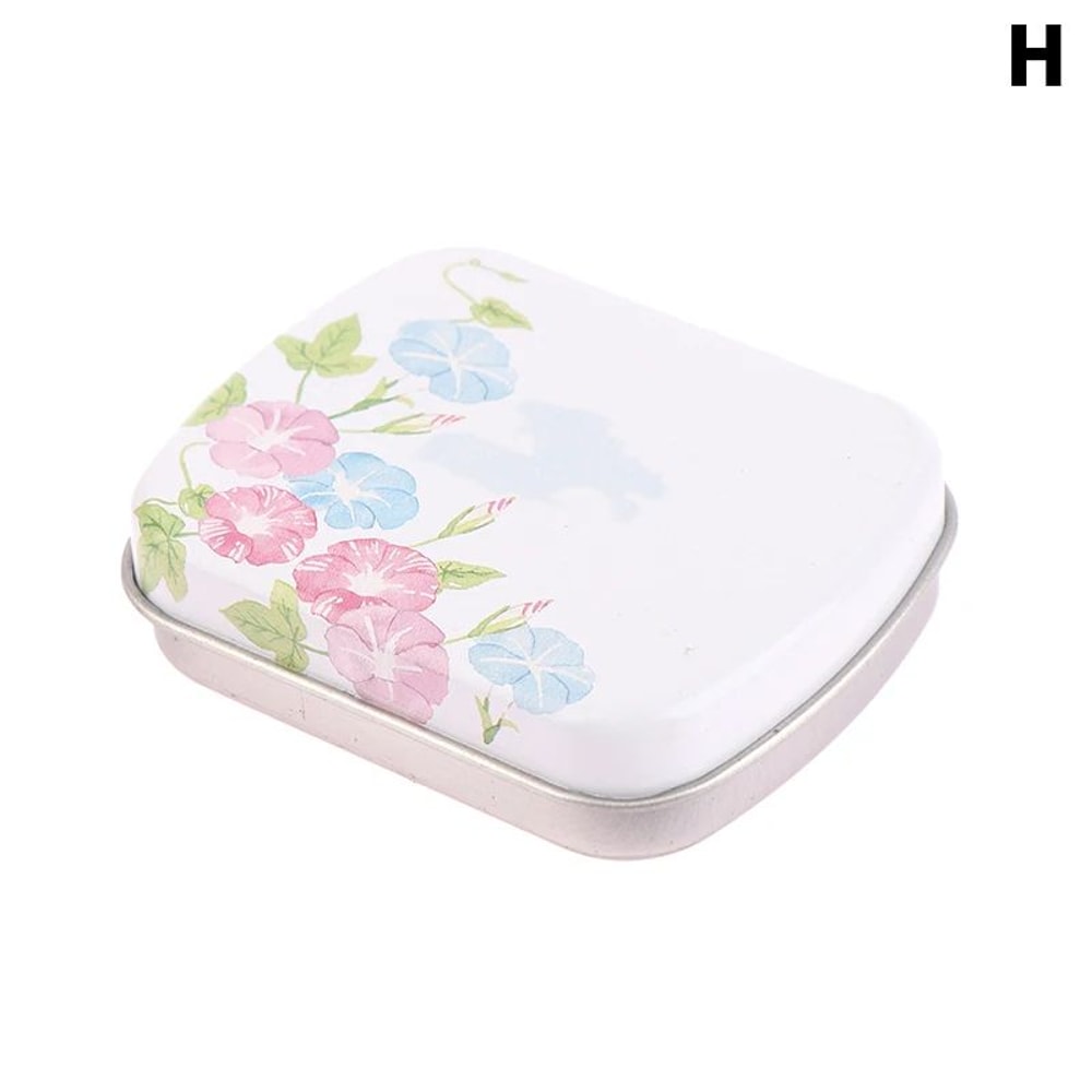 Mini Metal Hinged Tin Box Small Storage Organizer Container 12