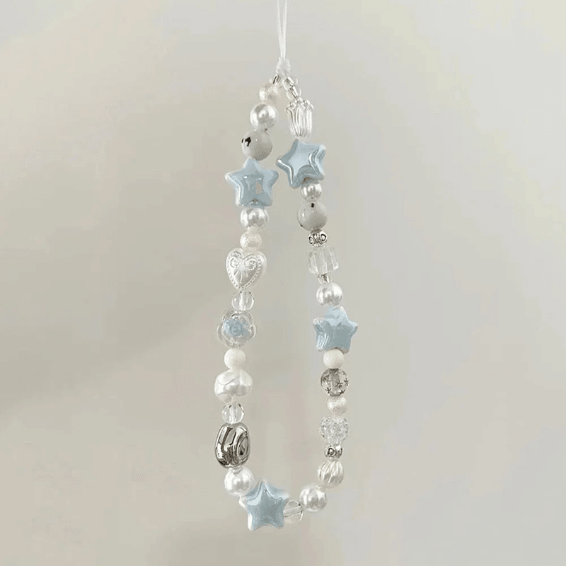 Korean Star Pearl Phone Charm Strap Beaded Phone Lanyard 3