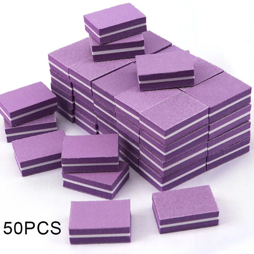 Mini Nail File Blocks Double Sided Sponge Nail Buffer Set 50 Pack 10