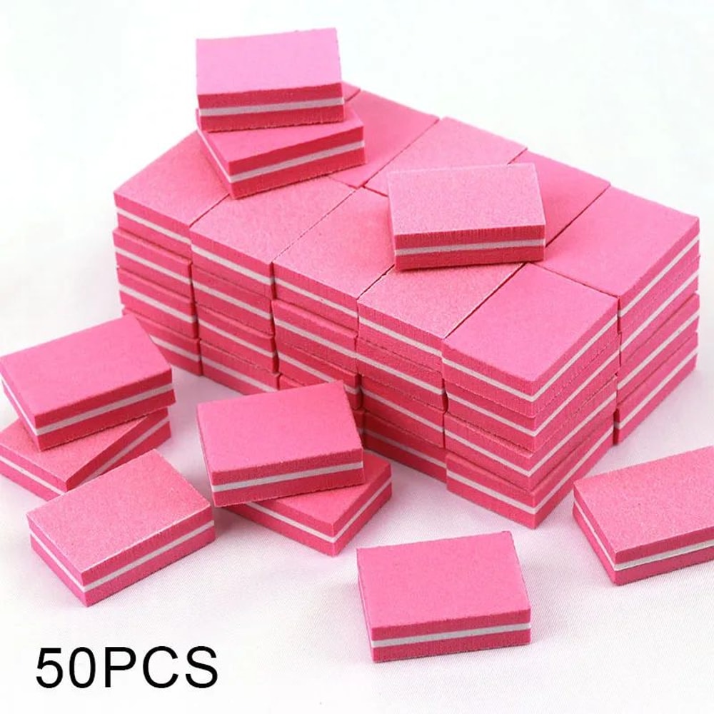 Mini Nail File Blocks Double Sided Sponge Nail Buffer Set 50 Pack 11