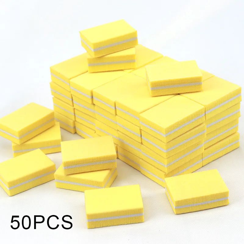 Mini Nail File Blocks Double Sided Sponge Nail Buffer Set 50 Pack 12