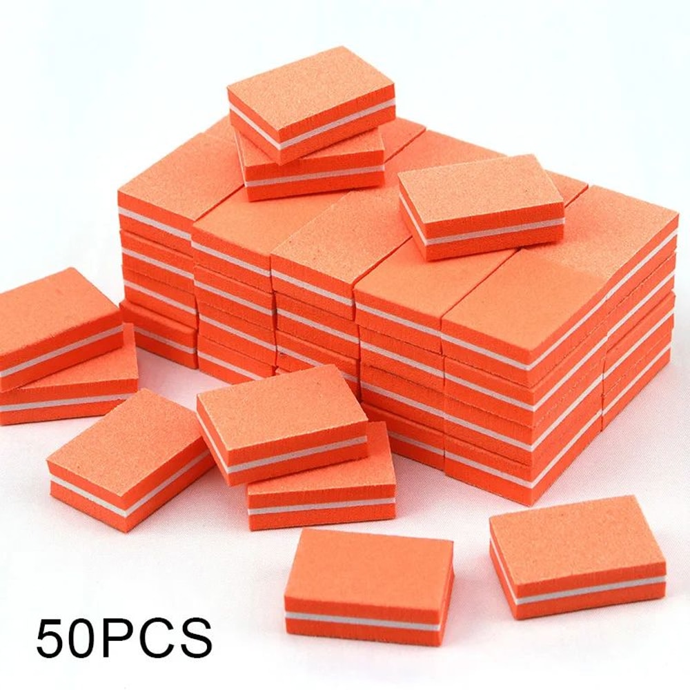 Mini Nail File Blocks Double Sided Sponge Nail Buffer Set 50 Pack 8
