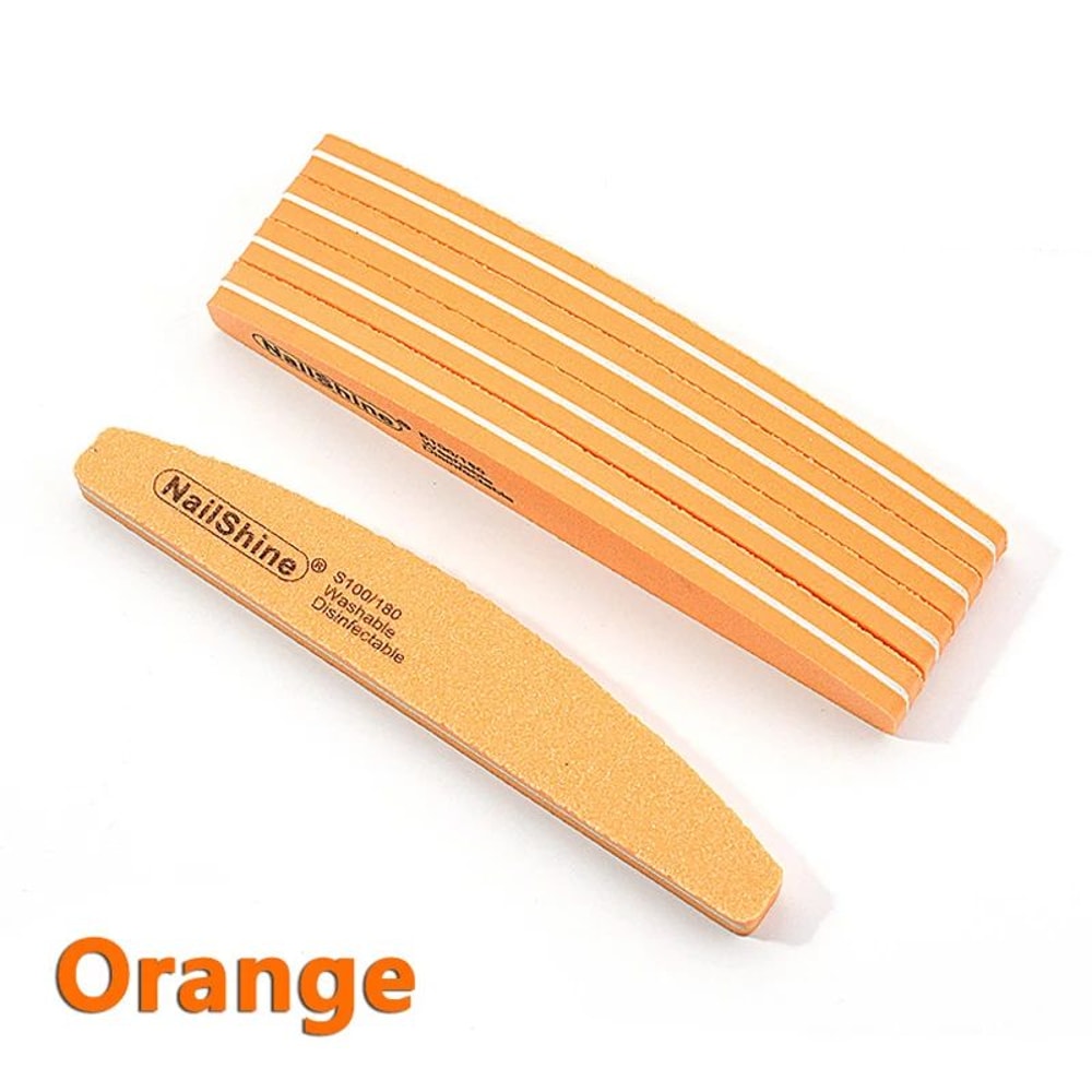 Half Moon Double Sided Nail Files Professional Manicure Pedicure Buffer Set 9