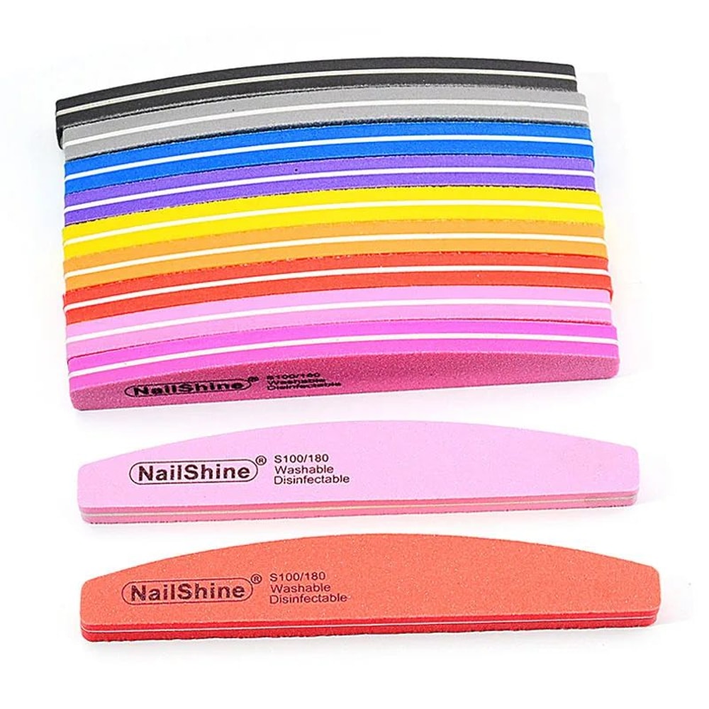 Half Moon Double Sided Nail Files Professional Manicure Pedicure Buffer Set 1