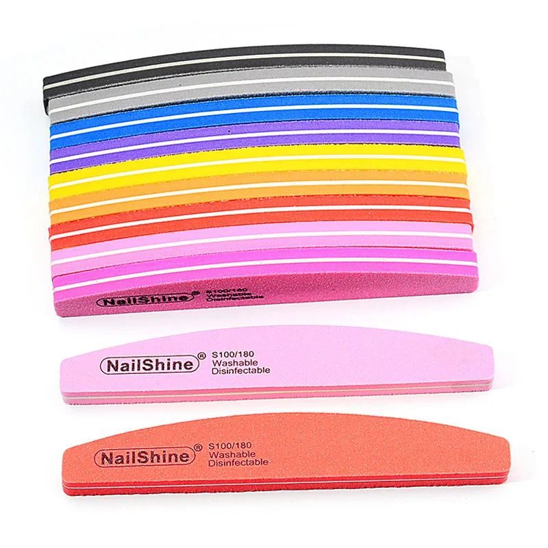 Half Moon Double Sided Nail Files Professional Manicure Pedicure Buffer Set 1