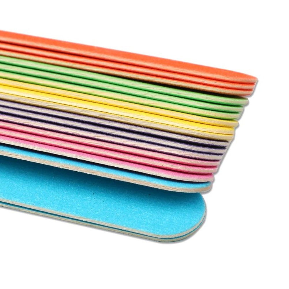 Wooden Nail Files Professional Manicure Pedicure Sanding File Set 20 Pack 5