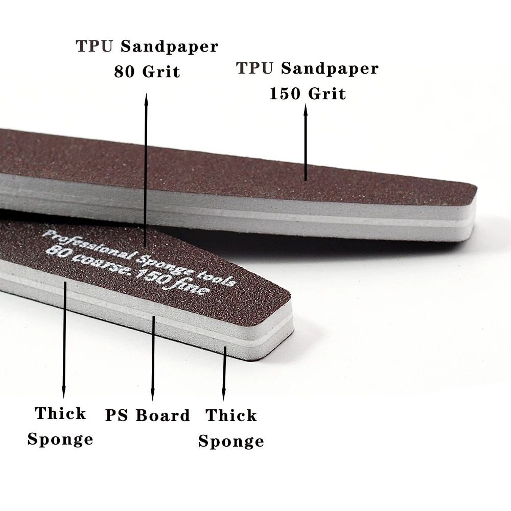 Professional Nail File Buffer 80 To 150 Grit Manicure Pedicure Shaping Files 4