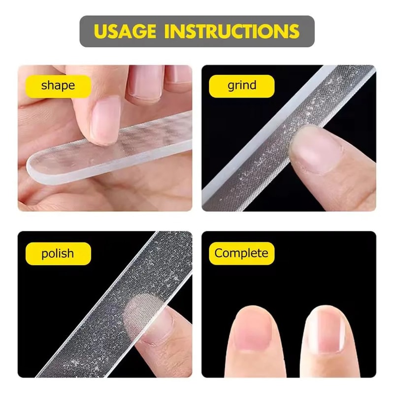 Glass Nail File And Nano Nail Buffer Crystal Shine Polisher 4
