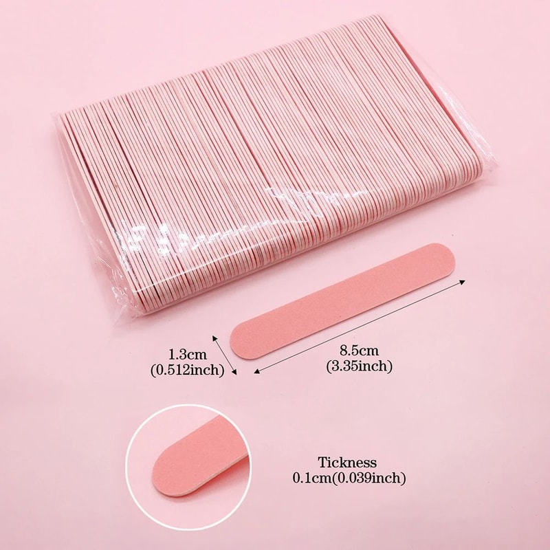 Wooden Nail Files Professional Manicure Nail Buffer Sticks 100 Pack 5