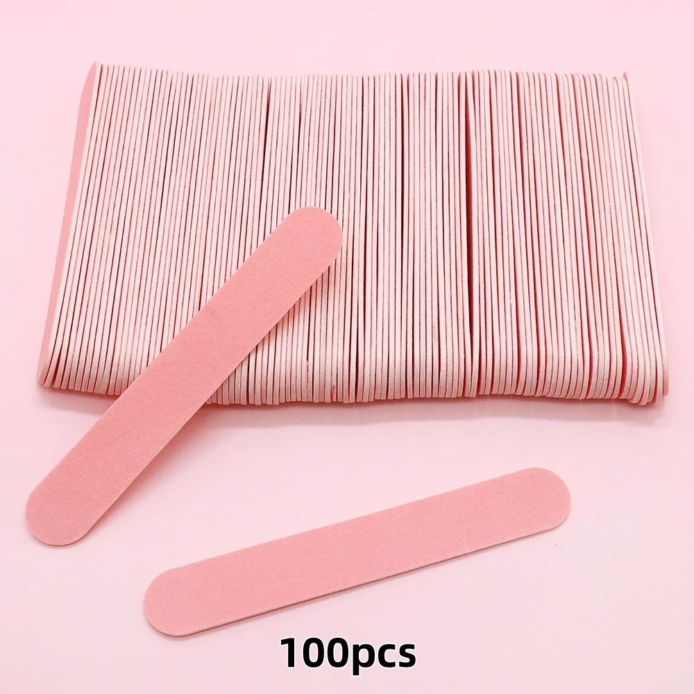 Wooden Nail Files Professional Manicure Nail Buffer Sticks 100 Pack 6