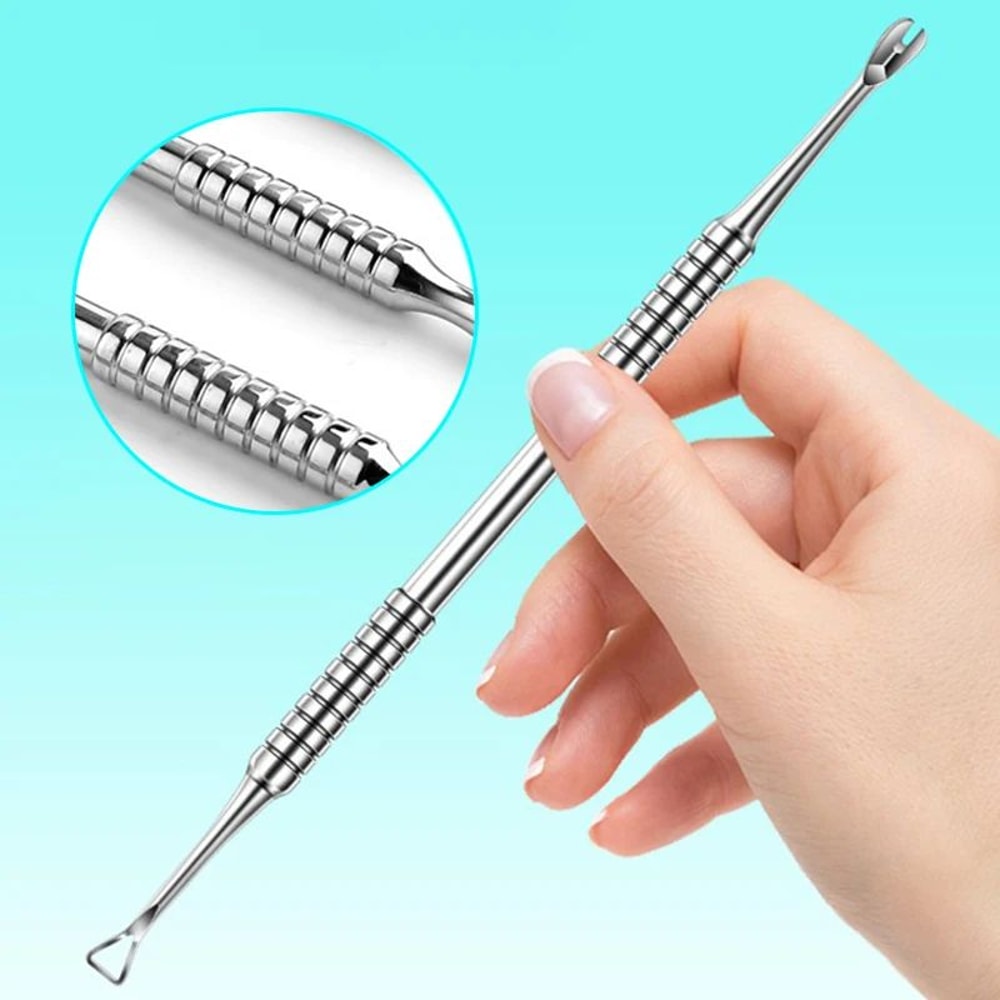 Stainless Steel Cuticle Pusher Double End Manicure Nail Tool 3