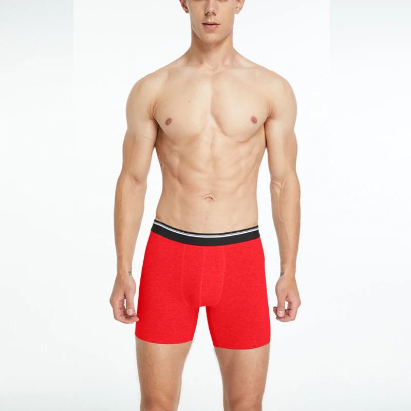 Mens Cotton Boxer Shorts Breathable Mid Length Comfortable Underwear 9