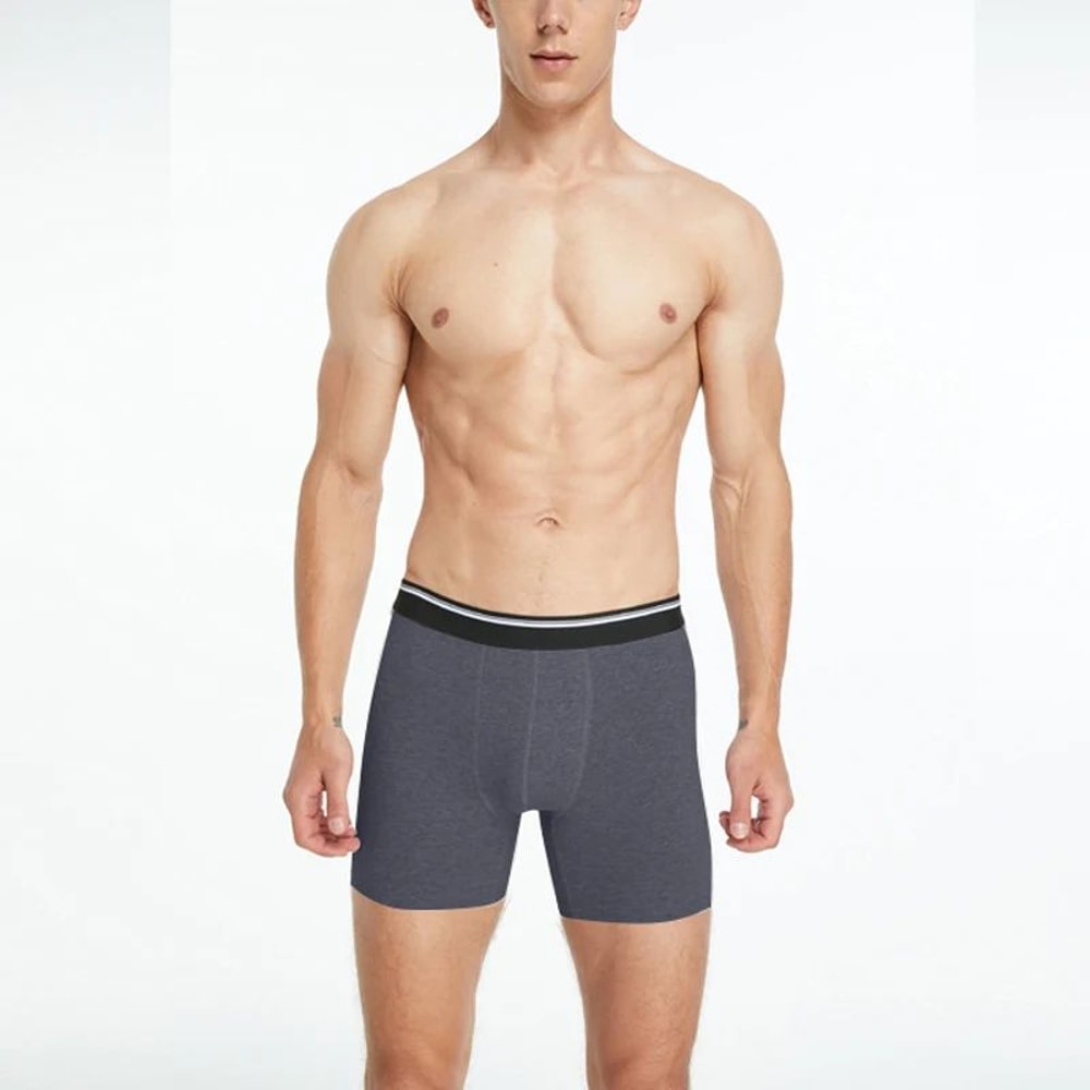 Mens Cotton Boxer Shorts Breathable Mid Length Comfortable Underwear 5