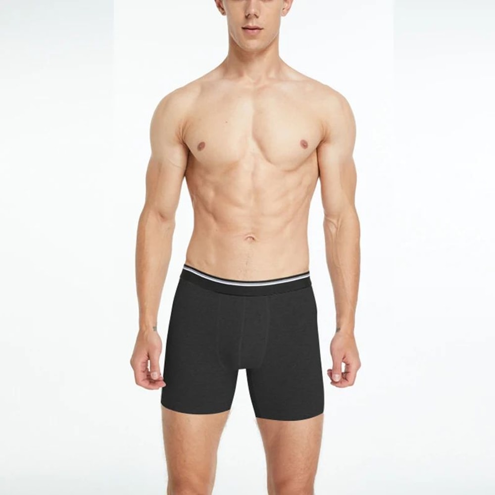 Mens Cotton Boxer Shorts Breathable Mid Length Comfortable Underwear 6