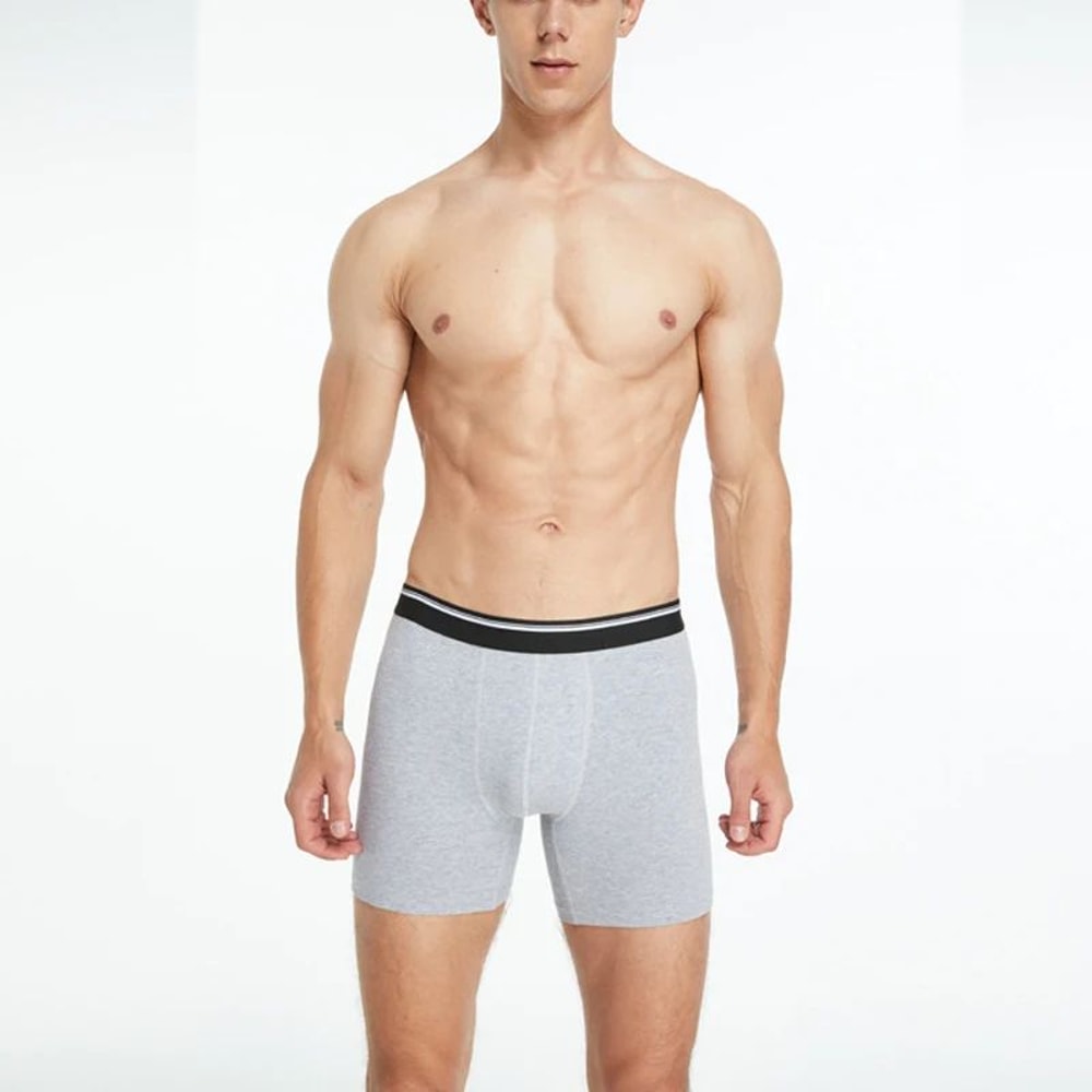 Mens Cotton Boxer Shorts Breathable Mid Length Comfortable Underwear 7