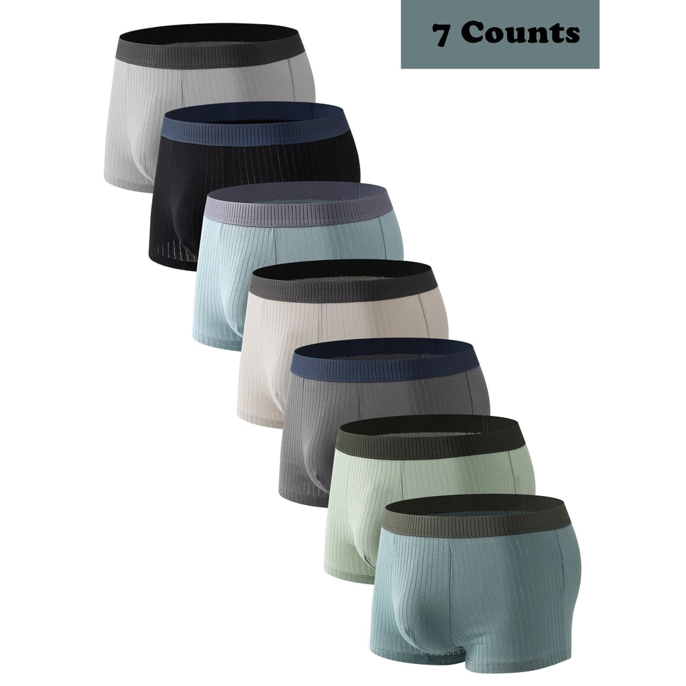 Mens Cotton Boxer Shorts Soft Breathable Underwear 7 Pack 0