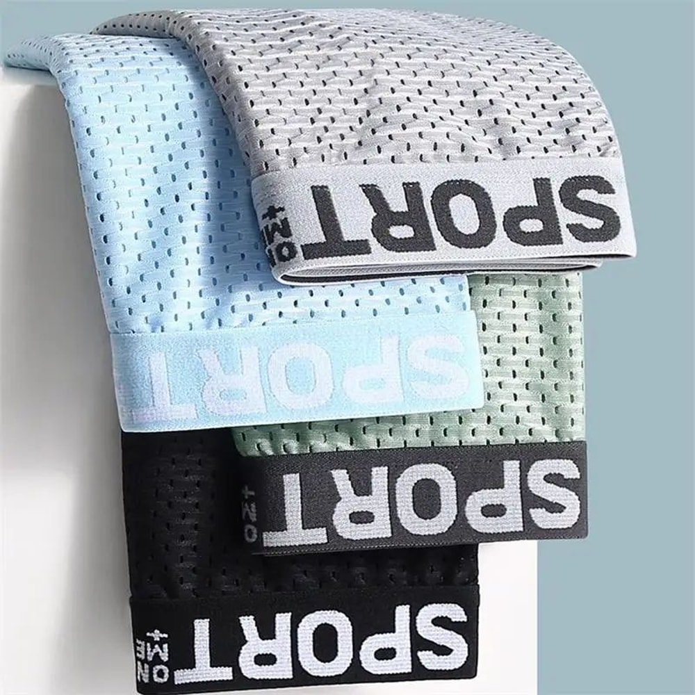 Mens Ice Silk Boxer Shorts Breathable Cooling Underwear 5 Pack 3