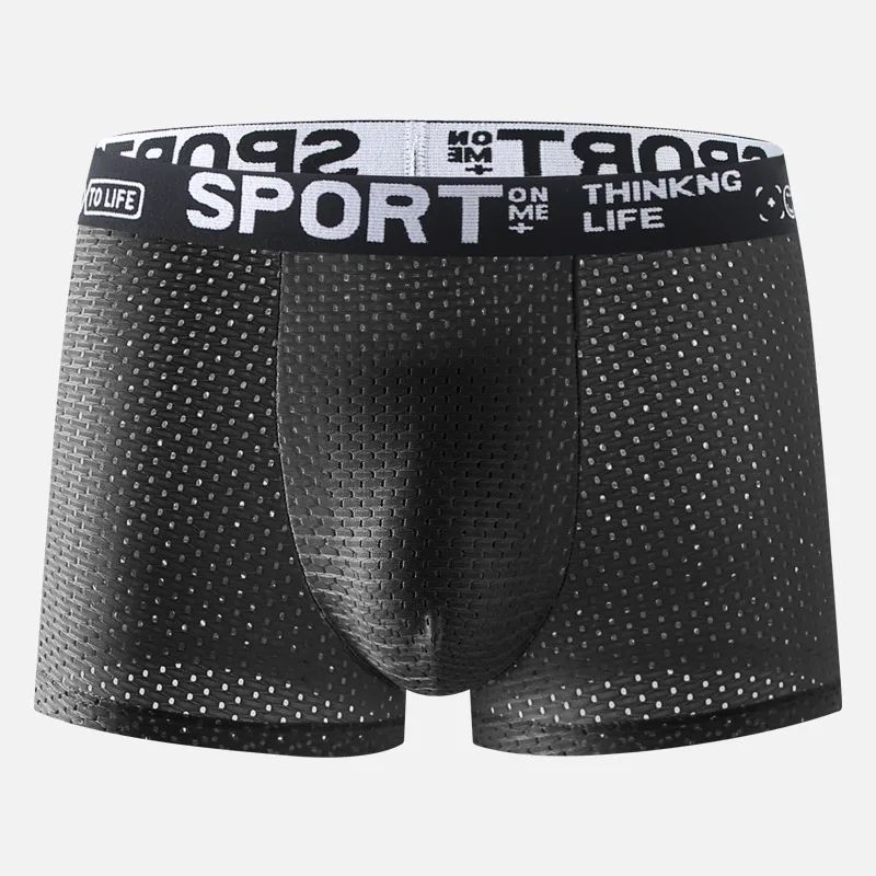 Mens Ice Silk Boxer Shorts Breathable Cooling Underwear 5 Pack 5
