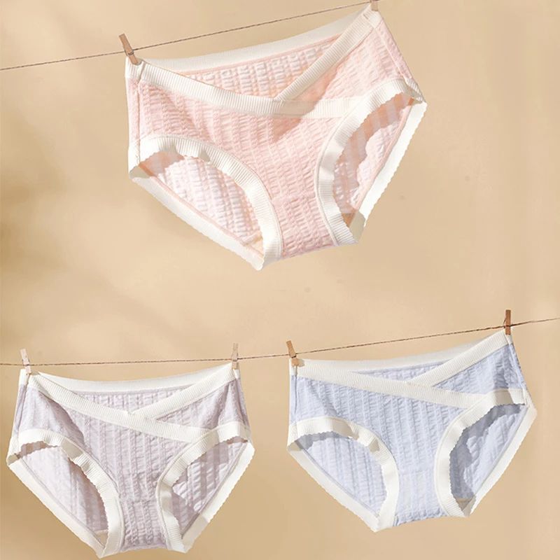 Ice Silk Maternity Panties Breathable Mid Waist Pregnancy Underwear 4