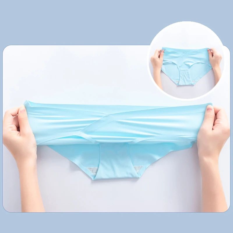 Ice Silk Maternity Shorts Low Waist Seamless Pregnancy Underwear 3
