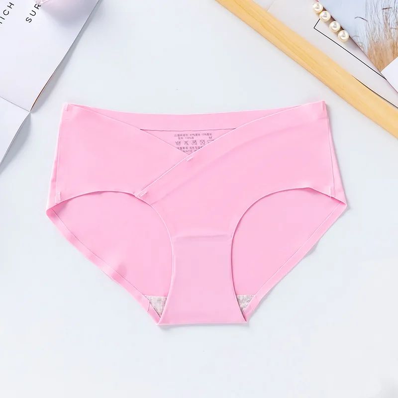 Ice Silk Maternity Shorts Low Waist Seamless Pregnancy Underwear 8