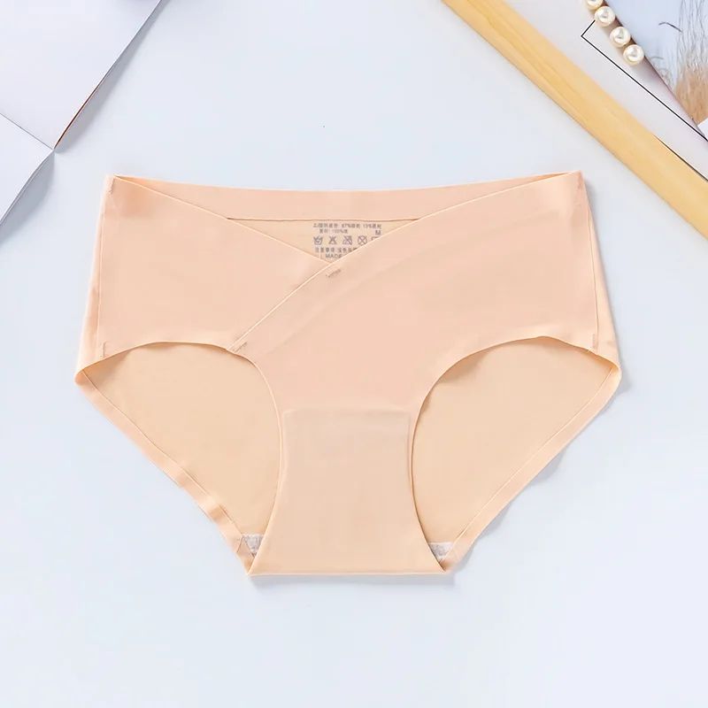 Ice Silk Maternity Shorts Low Waist Seamless Pregnancy Underwear 11