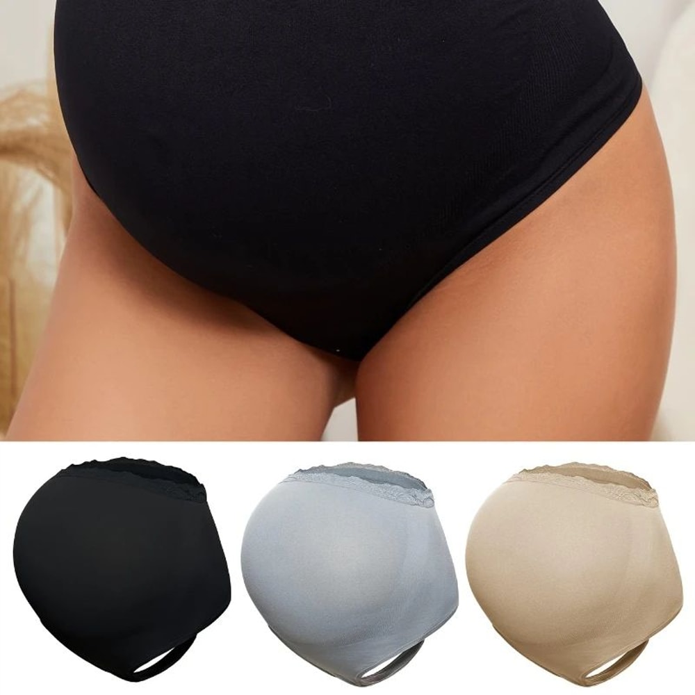 Seamless Maternity Shapewear Belly Support Pregnancy Panties 3 Pack 0