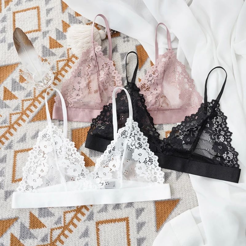LaceElegance Sheer Lace Bralette Soft Unlined Sexy Bra For Women 1