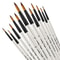 PrecisionArt 12 Piece Artist Paint Brush Set Nylon Detail Painting Brushes 9