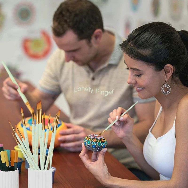 PrecisionArt 12 Piece Artist Paint Brush Set Nylon Detail Painting Brushes 4