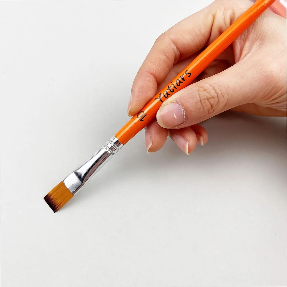 PrecisionCraft 5 Piece Flat Paint Brush Set Nylon Brushes For Acrylic Watercolor And Oil Painting 2