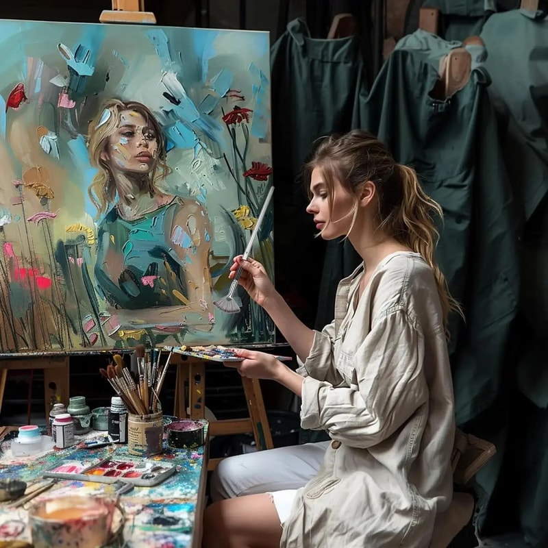 24 Piece Professional Paint Brush Set For Acrylic Oil And Watercolor Artists 3