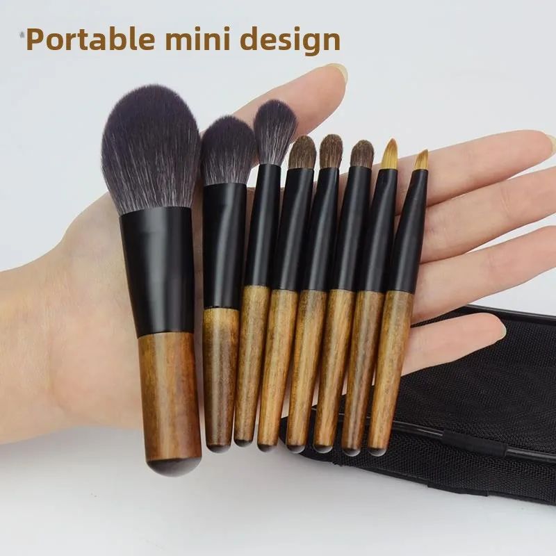 8 Piece Travel Makeup Brush Set With Pouch For Flawless On The Go Beauty 2