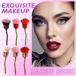 rose shaped powder makeup brush for flawless soft finish