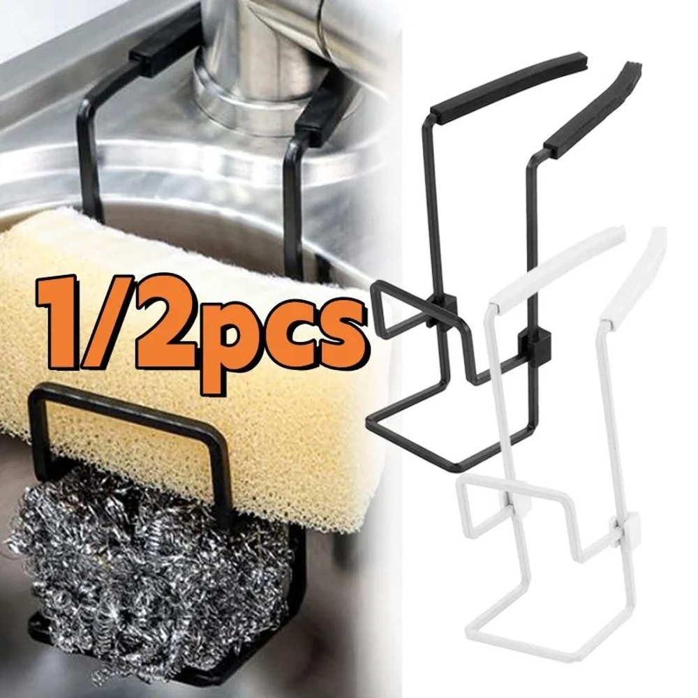 Wall Mounted Sink Organizer Rack For Sponge Soap And Kitchen Essentials 0