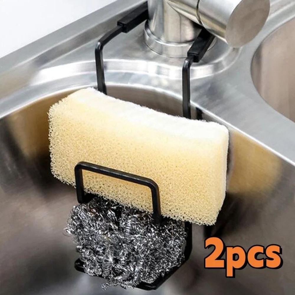 Wall Mounted Sink Organizer Rack For Sponge Soap And Kitchen Essentials 8