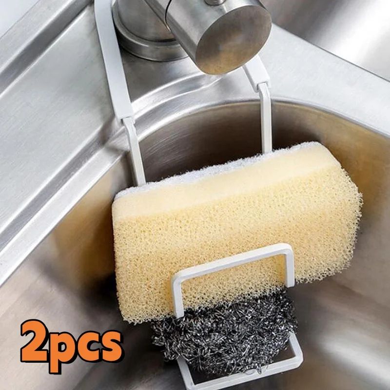 Wall Mounted Sink Organizer Rack For Sponge Soap And Kitchen Essentials 7