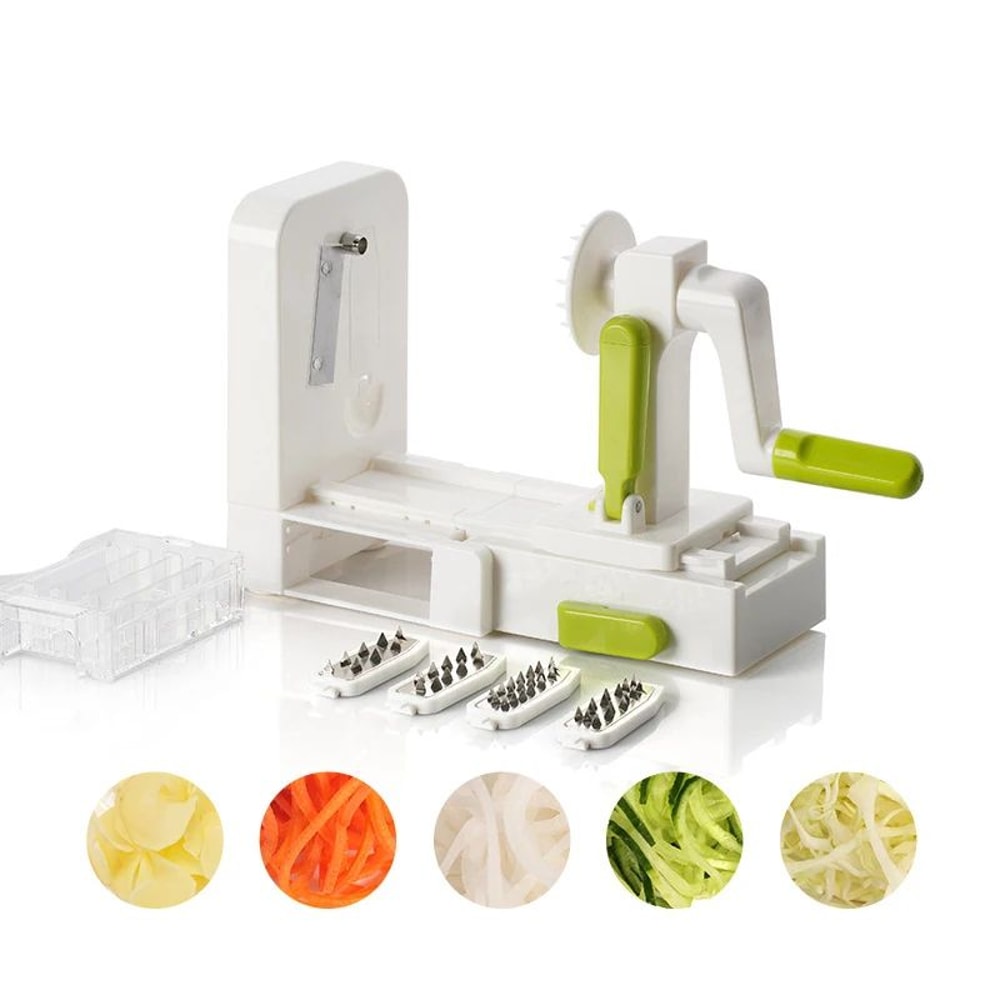 5 In 1 Vegetable Spiralizer And Rotary Grater For Healthy Cooking And Easy Prep 0