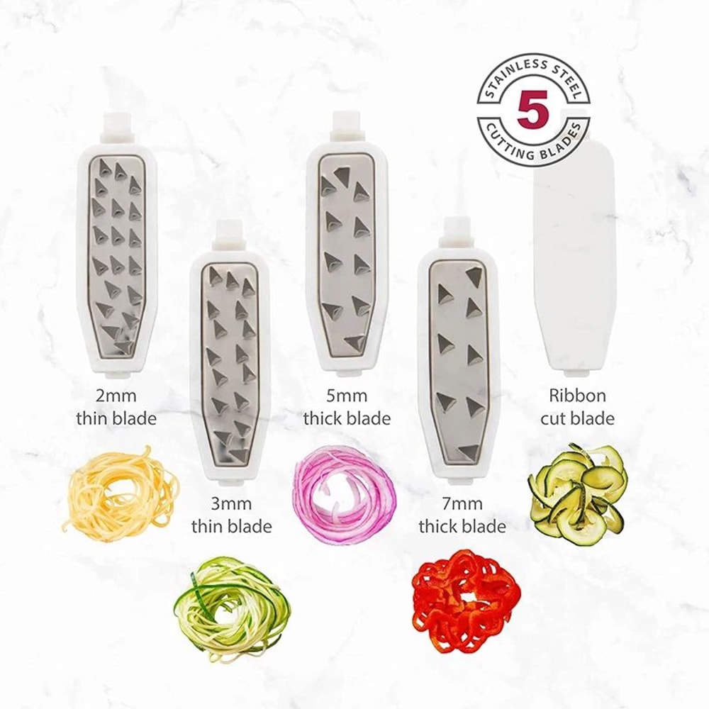 5 In 1 Vegetable Spiralizer And Rotary Grater For Healthy Cooking And Easy Prep 1