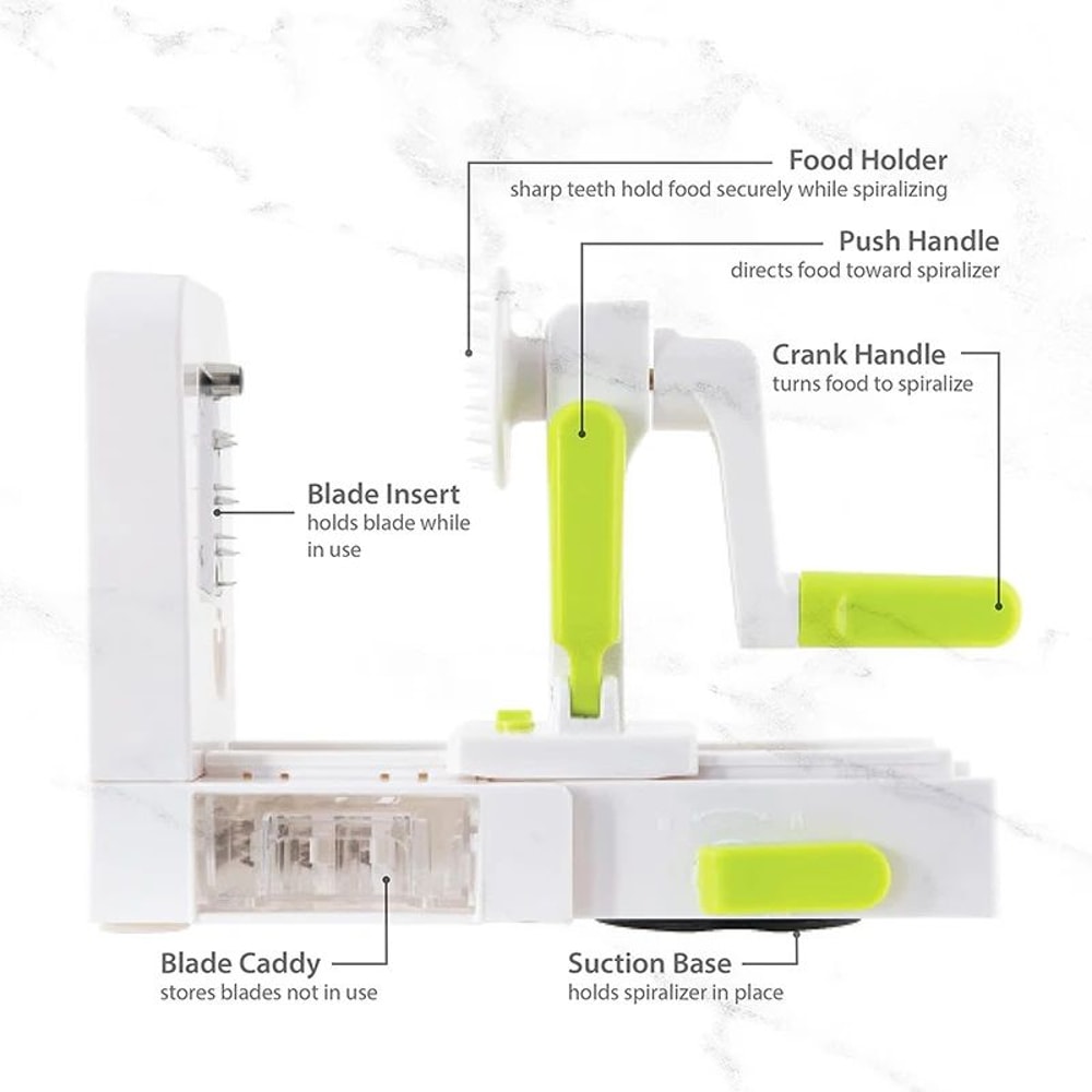5 In 1 Vegetable Spiralizer And Rotary Grater For Healthy Cooking And Easy Prep 2