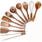 10 Piece Teak Wooden Cooking Utensil Set For Non Stick Kitchen Use 7