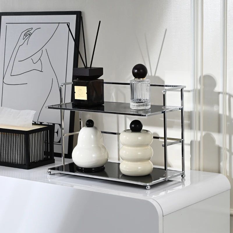 Double Layer Acrylic Storage Rack Multifunctional Desktop Organizer 3