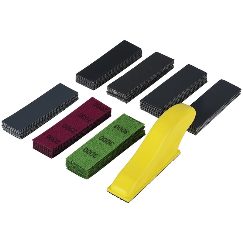 70 Piece Mini Sandpaper Kit Detail Sander Set Assorted Grit Sanding Tool 6