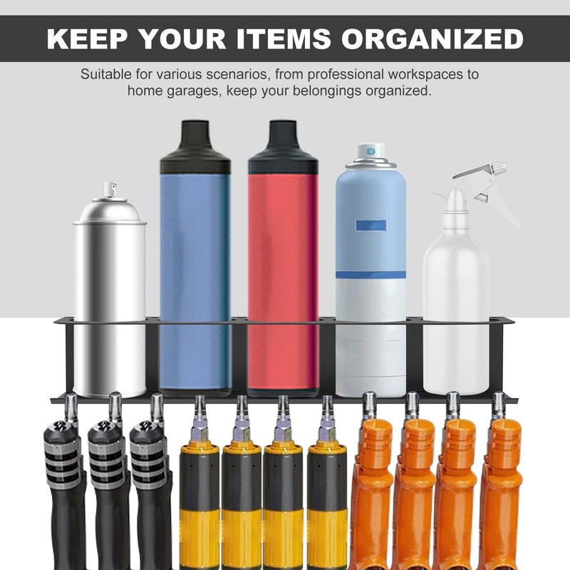 Carbon Steel Aerosol Spray Can Holder Wall Mounted Organizer Rack 3