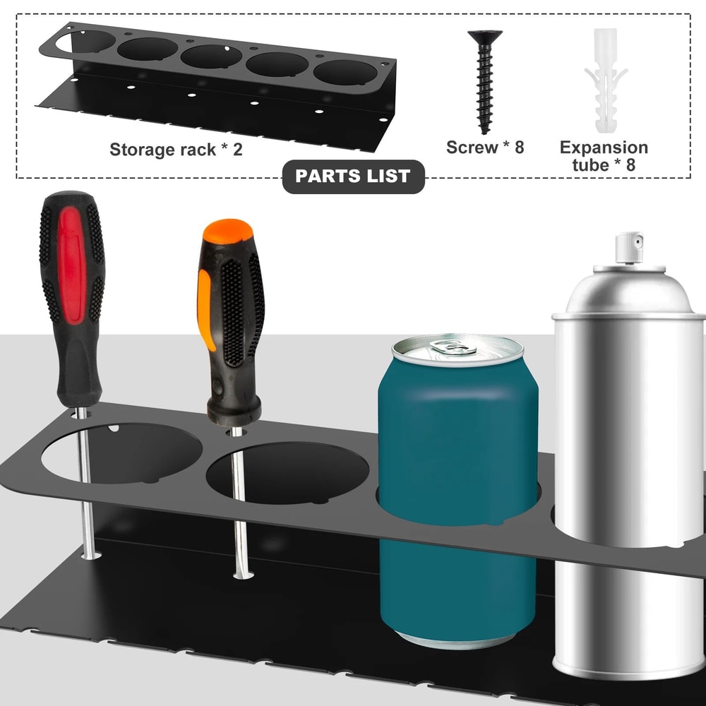 Carbon Steel Aerosol Spray Can Holder Wall Mounted Organizer Rack 4