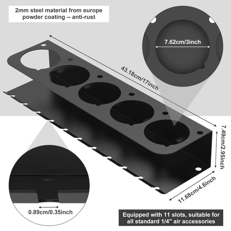 Carbon Steel Aerosol Spray Can Holder Wall Mounted Organizer Rack 5